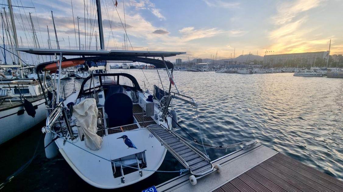 Posta de sol al port de Mataró